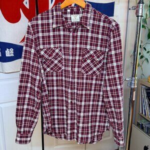 Levis Vintage Shorthorn Western Plaid - Oxblood Red Size Medium